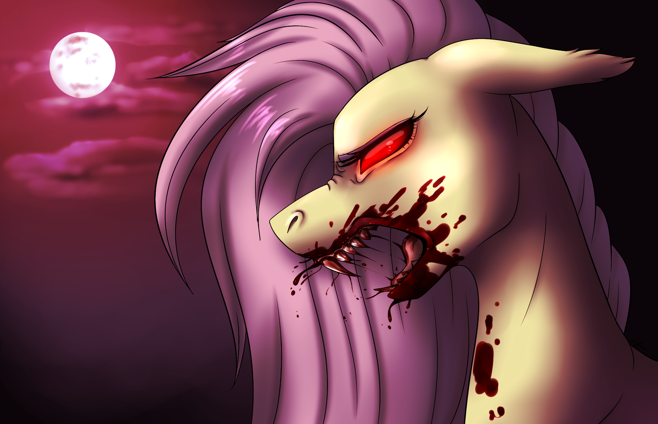 #1955361 - semi-grimdark, artist:emalajissda, fluttershy, bat pony, pony, b...