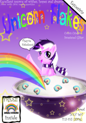 Size: 770x1100 | Tagged: safe, artist:danigrillo, oc, oc only, pony, unicorn, cereal box, marshmallow, rainbow