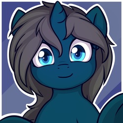 Size: 1000x1000 | Tagged: safe, artist:theparagon, oc, oc only, oc:blue moon, pony, unicorn, cute, female, filly, looking at you, selfie, simple background, smiling, smiling at you, solo