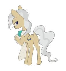 Size: 1104x1200 | Tagged: safe, artist:dusthiel, mayor mare, earth pony, pony, g4, butt, dock, female, glasses, looking at you, looking back, looking back at you, mare, plot, simple background, smiling, solo, transparent background