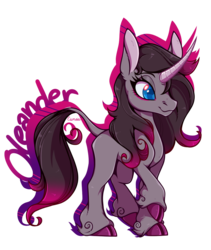 Size: 928x1102 | Tagged: safe, artist:esmeia, oleander (tfh), classical unicorn, pony, unicorn, them's fightin' herds, cloven hooves, community related, female, horn, leonine tail, simple background, solo, transparent background, unshorn fetlocks
