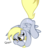 Size: 1280x1280 | Tagged: safe, artist:turtlefarminguy, derpy hooves, pony, g4, blushing, flying, looking down, ouch