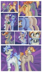 Size: 1840x3080 | Tagged: safe, artist:xjenn9fusion, carrot top, derpy hooves, golden harvest, mayor mare, minuette, oc, oc:clumsy carrot, oc:dental authority, pony, comic:administrative unity, comic:fusing the fusions, g4, aroused, butt, comic, commission, commissioner:bigonionbean, conjoined, embarrassed, flank, flustered, fuse, fusion, fusion:carrot top, fusion:derpy hooves, fusion:golden harvest, fusion:mayor mare, merge, merging, parent:mayor mare, parent:minuette, plot, shocked, surprised, the ass was fat, wide hips, writer:bigonionbean