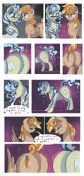 Size: 1014x2127 | Tagged: safe, artist:xjenn9fusion, oc, oc only, oc:clumsy carrot, oc:dental authority, pony, comic:administrative unity, comic:fusing the fusions, aroused, butt, comic, commission, commissioner:bigonionbean, cutie mark, dialogue, embarrassed, flank, flustered, fusion, fusion:carrot top, fusion:derpy hooves, fusion:golden harvest, fusion:mayor mare, jiggle, merge, parent:mayor mare, parent:minuette, pleasure, plot, shaking, shocked, spread wings, swelling, the ass was fat, wide hips, wingboner, wings, writer:bigonionbean, wtf