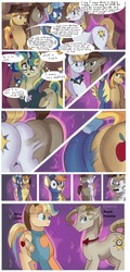 Size: 1480x3080 | Tagged: safe, artist:xjenn9fusion, braeburn, doctor whooves, prince blueblood, time turner, wind waker, oc, oc:queen fresh care, oc:royal minutes, oc:spicy cider, alicorn, original species, pony, comic:administrative unity, comic:fusing the fusions, g4, alicorn oc, annoyed, argument, bowtie, butt, clothes, comic, commissioner:bigonionbean, confused, cowboy hat, cutie mark, flank, fuse, fusion, fusion:braeburn, fusion:carrot top, fusion:derpy hooves, fusion:golden harvest, fusion:mayor mare, fusion:minuette, fusion:prince blueblood, fusion:time turner, fusion:wind waker, hat, irritated, male, meme, merge, merging, plot, shocked, stallion, swelling, the ass was fat, uniform, wide hips, wonderbolts uniform, writer:bigonionbean, wtf