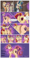 Size: 1592x3080 | Tagged: safe, artist:xjenn9fusion, oc, oc:princess young heart, oc:queen fresh care, oc:royal minutes, oc:sparkling apples, oc:spicy cider, oc:sweet scooter, alicorn, pony, comic:administrative unity, comic:fusing the fusions, alicorn oc, butt, comic, commission, commissioner:bigonionbean, confused, cutie mark, distressed, embarrassed, flustered, fuse, fusion, fusion:apple bloom, fusion:braeburn, fusion:carrot top, fusion:derpy hooves, fusion:dinky hooves, fusion:golden harvest, fusion:mayor mare, fusion:minuette, fusion:prince blueblood, fusion:scootaloo, fusion:sweetie belle, fusion:time turner, fusion:wind waker, meme, merge, merging, panic, plot, shocked, teenager, the ass was fat, the ultimate cutie mark crusader, wide hips, writer:bigonionbean