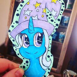Size: 640x640 | Tagged: artist needed, safe, trixie, pony, unicorn, g4, irl, photo, solo, traditional art