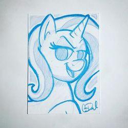 Size: 640x640 | Tagged: artist needed, safe, trixie, pony, unicorn, g4, female, smiling, solo, traditional art