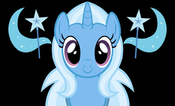 Size: 6384x3856 | Tagged: safe, trixie, pony, unicorn, g4, absurd resolution, black background, cute, female, looking at you, mare, mirrored, simple background, smiling, smiling at you, solo, unitinu