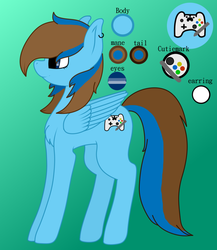 Size: 937x1080 | Tagged: safe, artist:mollycandor, derpibooru exclusive, oc, oc only, oc:molly candor, pegasus, pony, ear piercing, earring, female, jewelry, mare, piercing, reference sheet, solo