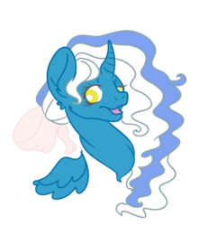Size: 607x683 | Tagged: safe, artist:cringequeen-universe, oc, oc:fleurbelle, alicorn, pony, adorabelle, adorable face, alicorn oc, bow, cute, female, hair bow, happy, long eyelashes, long hair, long mane, mare, open mouth, ribbon, wavy mane, yellow eyes