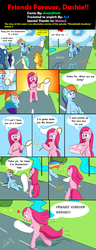 Size: 1500x3900 | Tagged: safe, artist:asajiopie01, night glider, pinkie pie, rainbow dash, soarin', spitfire, earth pony, pegasus, pony, fanfic:cupcakes, g4, wonderbolts academy, belly, bipedal, comic, crying, nature pants, net, pinkamena diane pie, spongebob squarepants