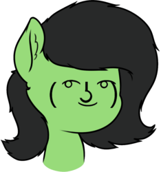 Size: 957x1024 | Tagged: safe, artist:smoldix, edit, oc, oc only, oc:filly anon, earth pony, pony, bust, ear fluff, female, filly, le lenny face, meme, simple background, solo, transparent background