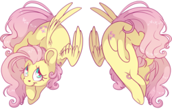 Size: 6284x3987 | Tagged: safe, artist:cutepencilcase, fluttershy, pegasus, pony, g4, digital art, female, looking up, mare, simple background, smiling, solo, spread wings, stray strand, transparent background, two sides, wings