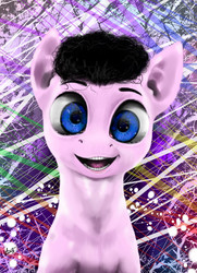 Size: 780x1080 | Tagged: safe, artist:thatdreamerarts, pony, abstract background, bust, cute, looking at you, solo, uncanny valley