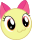Size: 32x40 | Tagged: safe, apple bloom, earth pony, pony, g4, :3, adorabloom, cute, emoticon, female, mlpforums, picture for breezies, simple background, solo, transparent background