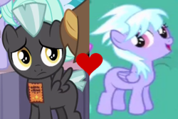 Size: 430x289 | Tagged: safe, edit, edited screencap, screencap, cloudchaser, thunderlane, pegasus, pony, g4, colt, female, filly, male, ship:thunderchaser, shipping, shipping domino, straight