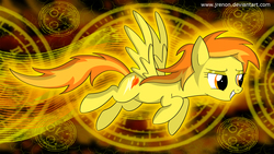 Size: 1920x1080 | Tagged: safe, artist:jrenon, artist:lunalight, spitfire, pony, g4, female, flying, solo, wallpaper