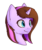 Size: 3122x3690 | Tagged: safe, alternate version, artist:renderpoint, oc, oc only, oc:violet rose, pony, unicorn, blue eyes, brown mane, bust, cheek fluff, commission, female, happy, high res, mare, pink mane, portrait, simple background, smiling, solo, transparent background, two toned hair