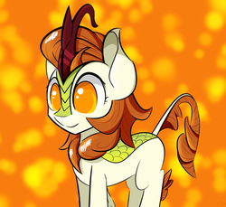 Size: 2367x2171 | Tagged: safe, artist:creepypastapon3, autumn blaze, kirin, g4, sounds of silence, female, high res, smiling, solo