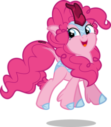 Size: 4386x5000 | Tagged: safe, artist:orin331, pinkie pie, kirin, g4, sounds of silence, absurd resolution, colored hooves, cute, diapinkes, female, kirin pinkie, kirin-ified, open mouth, simple background, smiling, solo, species swap, transparent background