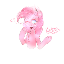 Size: 2512x2512 | Tagged: dead source, safe, artist:mateha_c殿下, pinkie pie, earth pony, pony, g4, female, high res, mare, one eye closed, solo, wink