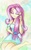 Size: 686x1096 | Tagged: safe, artist:astevenamedwolf, fluttershy, equestria girls, equestria girls series, g4, barefoot, clothes, cute, eyes closed, feet, female, shyabetes, smiling, solo, traditional art
