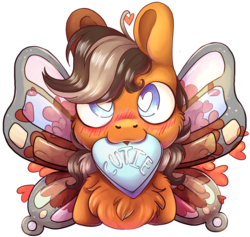 Size: 2398x2276 | Tagged: safe, artist:cutepencilcase, oc, oc only, oc:delta sierra, pony, blushing, cheek fluff, chest fluff, commission, digital art, heart eyes, high res, simple background, solo, transparent background, wingding eyes