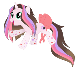 Size: 581x516 | Tagged: safe, artist:cindystarlight, oc, oc only, oc:cindy, pony, unicorn, bow, female, mare, rainbow power, simple background, solo, tail bow, transparent background