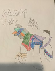 Size: 1571x2048 | Tagged: safe, artist:theanimefanz, oc, oc only, oc:mari tako, pony, colored, solo, traditional art, updated