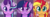 Size: 3594x1198 | Tagged: safe, artist:puetsua, editor:axal-5, starlight glimmer, sunset shimmer, twilight sparkle, pony, unicorn, equestria girls, g4, avatar, beautiful, counterparts, cute, female, glimmerbetes, happy, looking at you, looking up, magical trio, mare, shimmerbetes, smiling, trio, trio female, twiabetes, twilight's counterparts