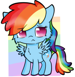 Size: 2903x3000 | Tagged: safe, artist:rainbowtashie, rainbow dash, pony, g4, chibi, female, high res, simple background, solo