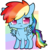 Size: 2903x3000 | Tagged: safe, artist:rainbowtashie, rainbow dash, pony, g4, chibi, female, high res, simple background, solo