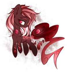 Size: 570x615 | Tagged: safe, artist:du-sk, oc, oc only, unnamed oc, original species, solutai pony, ear fluff, eyebrows, eyelashes, female, lidded eyes, obtrusive watermark, simple background, smiling, solo, transparent background, watermark