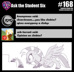 Size: 800x777 | Tagged: safe, artist:sintakhra, silverstream, classical hippogriff, hippogriff, tumblr:studentsix, g4, cute, diastreamies, female, grayscale, hypnosis, hypnotized, monochrome, slinky, solo, stairs
