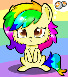 Size: 1200x1371 | Tagged: safe, artist:rainbowtashie, oc, oc only, oc:rainbowtashie, pony, chibi, points, simple background, solo