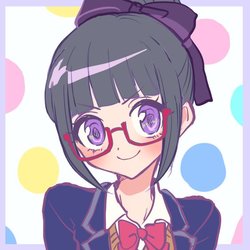 Size: 600x600 | Tagged: safe, sci-twi, twilight sparkle, human, equestria girls, g4, anime, female, glasses, humanized, looking at you, meganekko, smiling, solo, かわいいおんなのこメーカー