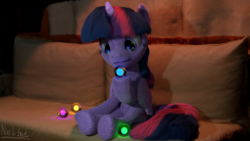 Size: 1920x1080 | Tagged: safe, artist:nebulafactory, twilight sparkle, alicorn, pony, g4, 3d, blender, couch, female, orbs, solo, twilight sparkle (alicorn)