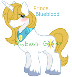 Size: 839x897 | Tagged: safe, artist:mobian-gamer, prince blueblood, pony, g4