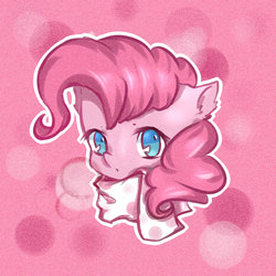 Size: 2000x2000 | Tagged: dead source, safe, artist:llllllllleft, pinkie pie, earth pony, pony, g4, clothes, female, high res, looking at you, mare, scarf, solo