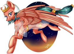 Size: 2548x1866 | Tagged: safe, artist:ilynalta, somnambula, pegasus, pony, g4, female, looking at you, mare, signature, simple background, solo, transparent background