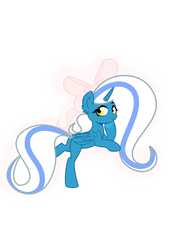 Size: 2039x2894 | Tagged: safe, artist:riofluttershy, oc, oc only, oc:fleurbelle, alicorn, pony, adorabelle, adorable face, alicorn oc, bow, cute, female, fluffy, hair bow, happy, high res, hoof on chin, long hair, long mane, long tail, looking at you, looking back, looking back at you, lying down, mare, ribbon, simple background, smiling, smiling at you, sweet, white background, yellow eyes