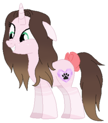 Size: 331x380 | Tagged: safe, artist:cindystarlight, oc, oc only, oc:cindy, pony, unicorn, bow, female, mare, simple background, solo, tail bow, transparent background