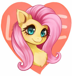 Size: 944x1000 | Tagged: safe, artist:pink-pinktooth, fluttershy, pony, g4, cute, female, holiday, looking at you, love, mare, shyabetes, simple background, smiling, solo, valentine's day, white background