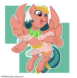 Size: 1200x1226 | Tagged: safe, artist:redpalette, somnambula, pegasus, pony, g4, cute, eyeshadow, female, flying, makeup, mare, one eye closed, solo, wink