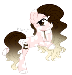 Size: 914x956 | Tagged: safe, artist:mintoria, oc, oc only, oc:chocolate milk, earth pony, pony, female, mare, simple background, solo, transparent background