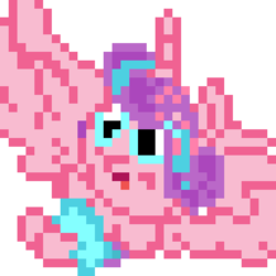 Size: 960x960 | Tagged: safe, artist:joeydr, derpibooru exclusive, princess flurry heart, alicorn, pony, g4, baby, diaper, female, filly, open mouth, pixel art, simple background, transparent background