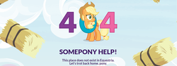 Size: 1346x504 | Tagged: safe, applejack, earth pony, pony, g4, 404, cloud, cowboy hat, female, hat, hay bale, http status code, mare, meme, silly, silly pony, sky, solo, website, who's a silly pony