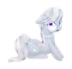 Size: 920x877 | Tagged: safe, artist:sacredshedinja, silver spoon, earth pony, pony, g4, colored pupils, cute, eye clipping through hair, female, filly, floppy ears, glasses, looking at you, open mouth, silverbetes, simple background, solo, transparent background