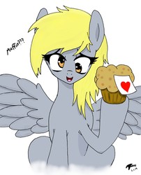 Size: 3400x4200 | Tagged: safe, artist:radiancebreaker, derpy hooves, pony, g4, female, food, muffin, simple background, solo, white background